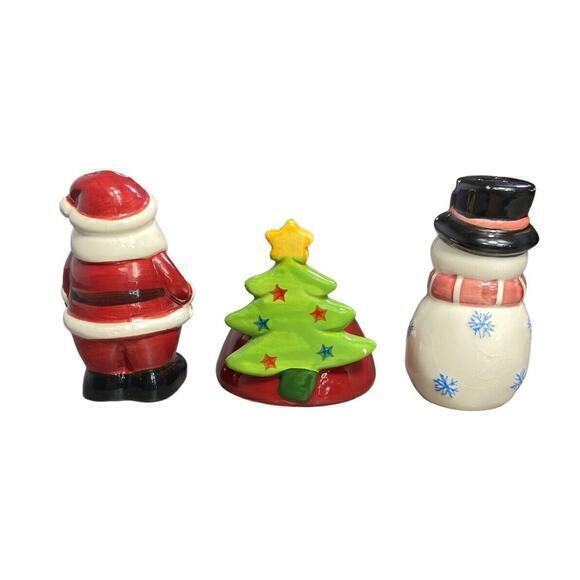 VTG 4” Santa Clause & Snowman Stand Ceramic Salt & Pepper Shakers - Picture 4 of 7